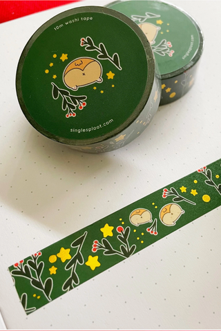 Holly Buds & Corgi Butts Washi Tape