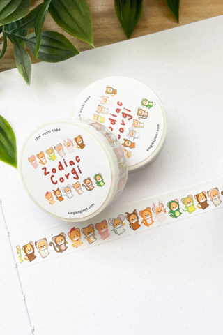 Zodiac Corgi Washi Tape