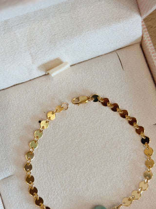 Mini Jade Donut & Bead Coin Bracelet