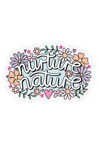 Nurture Nature Blue Floral Sticker