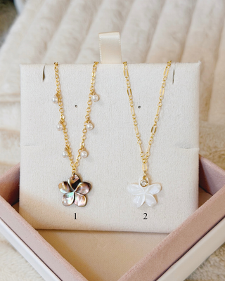 Ready to Ship MOP Flower Charm Necklaces