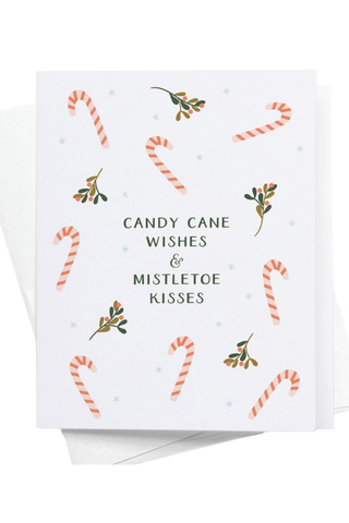 Candy Cane & Mistletoe Card