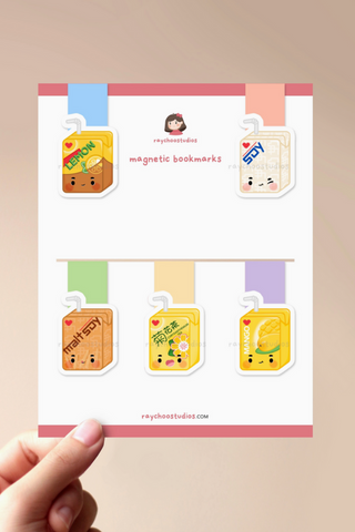 Asian Juice Boxes Magnetic Bookmark Set