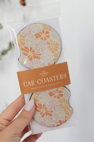 Bright Florals Car Coaster