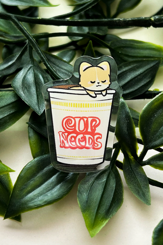 Cup Noods Corgi Acrylic Pin