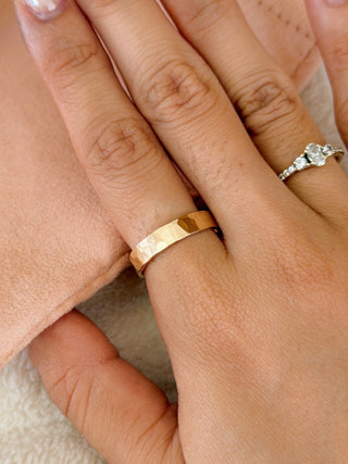 Thick Hammered Ring