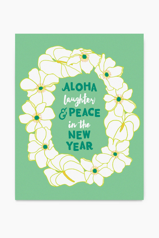 New Year Aloha Lei Card