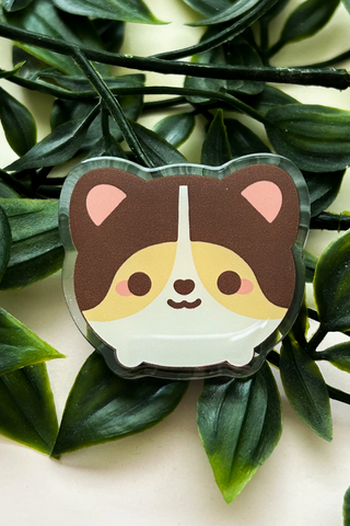 Round Tri Corgi Acrylic Pin