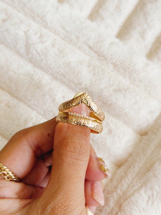 Chevron Floral Ring