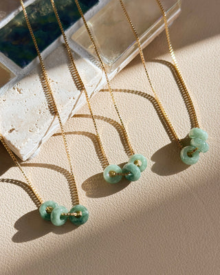 Triple Donut Jade Necklace