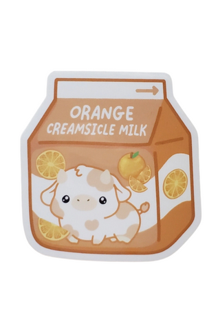 Orange Creamsicle Cow Milk Sticker