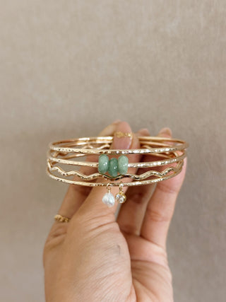 Wavy Hammered Bangle