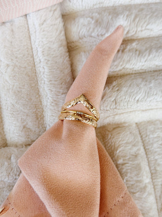 Chevron Floral Ring