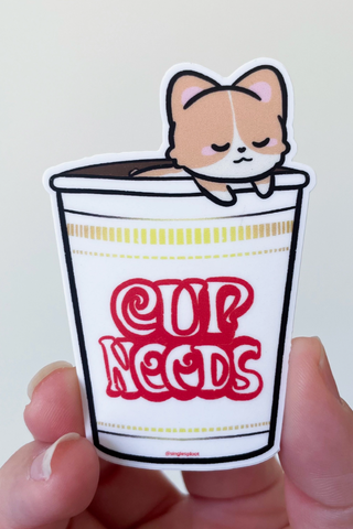 Cup Noods Corgi Sticker