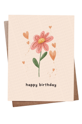Happy Birthday Flower Greeting Card