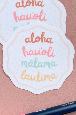 Hawaiian Values Sticker