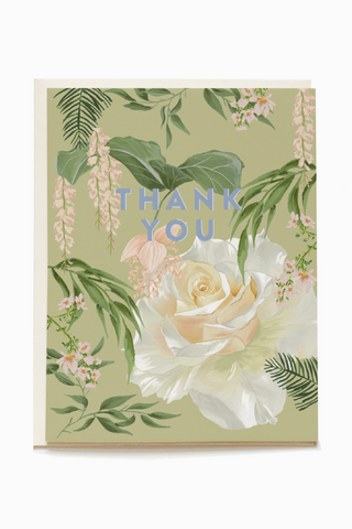 Garden Rose Thank You Card