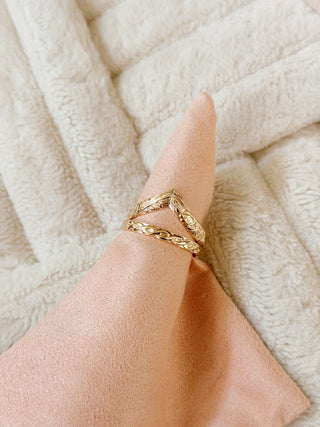 Chevron Floral Ring