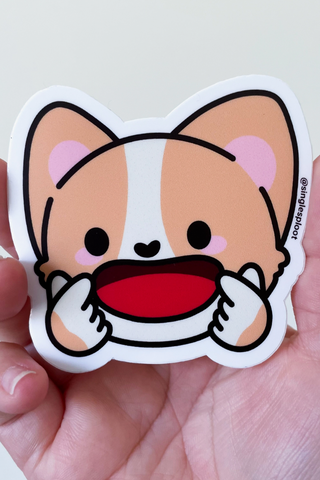 Finger Heart Corgi Sticker