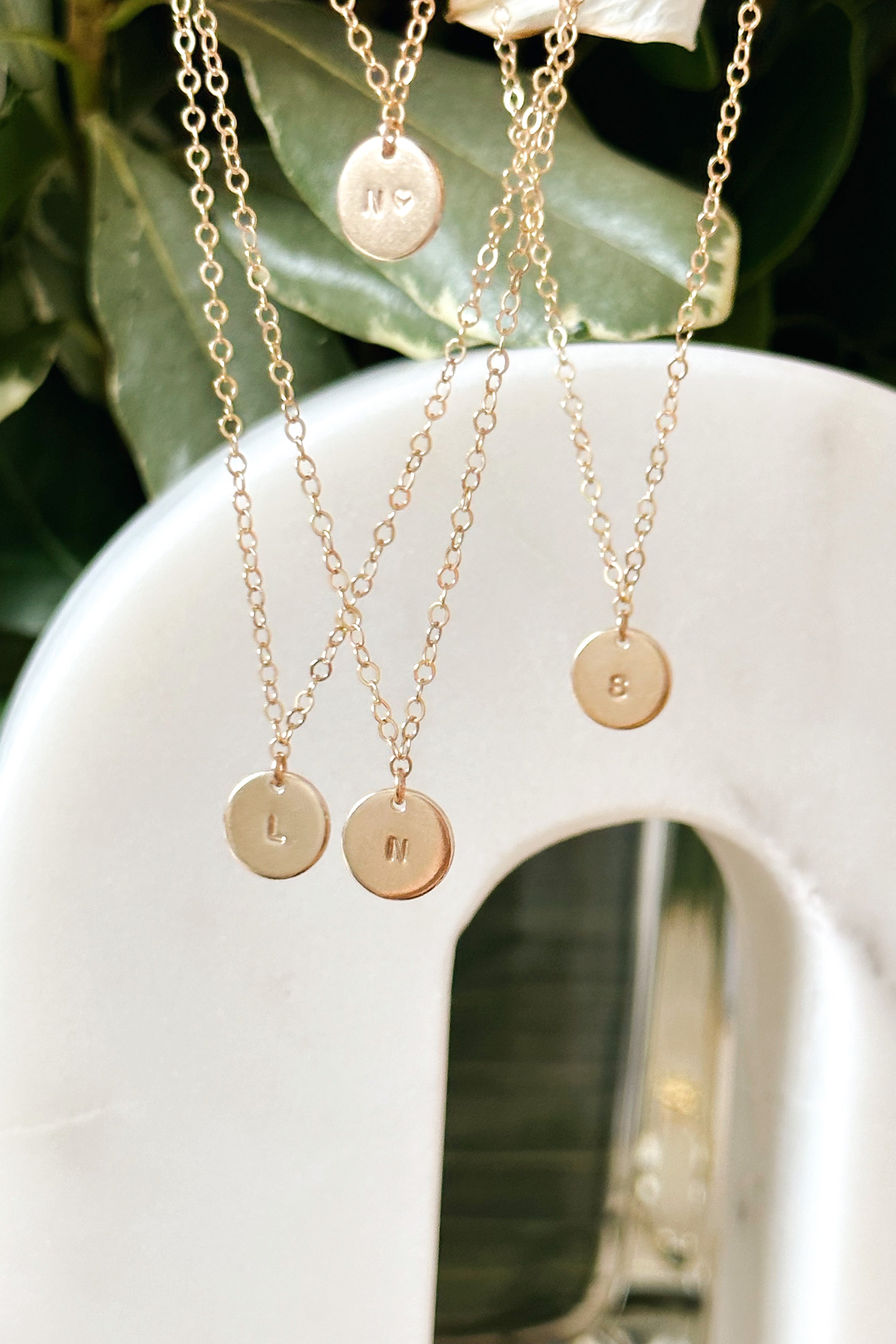 Tiny Initial Necklace – Laine Honolulu - Main Image