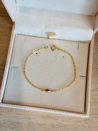 CZ Marquise Garnet Bracelet
