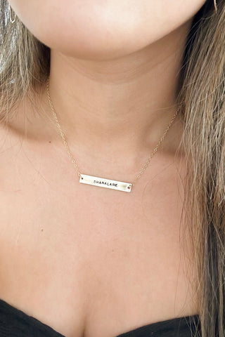 Custom Stamped Bar Necklace
