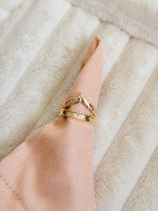 Chevron Floral Ring