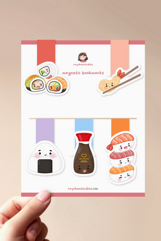 Sushi Magnetic Bookmark Set