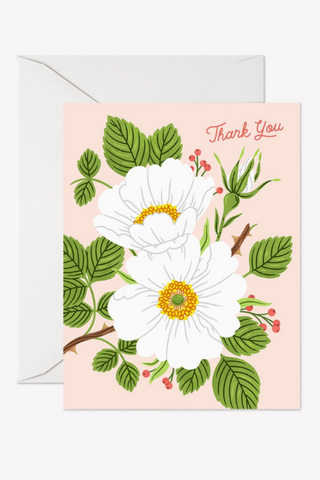 Garden Rose Thank You Card