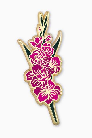 Gladiolus Flower Enamel Pin