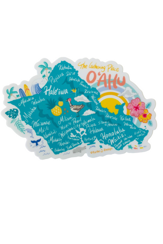 O'ahu Map Sticker