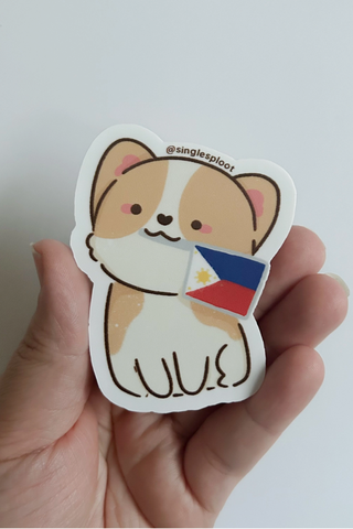 Phillipines Flag Corgi Sticker