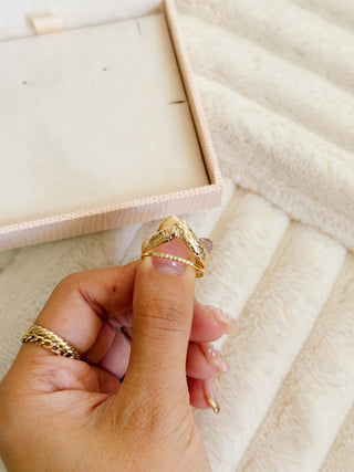 Chevron Floral Ring