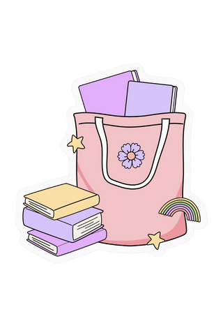 Pink Book Bag Sticker