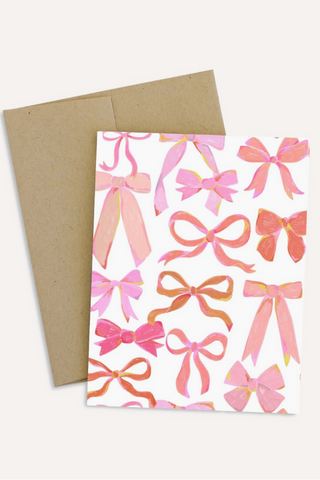 Pink Bows Greeting Card