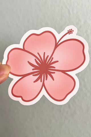 Pink Hibiscus Sticker