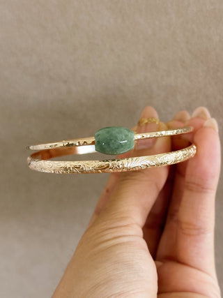 Jade Hammered Bangle