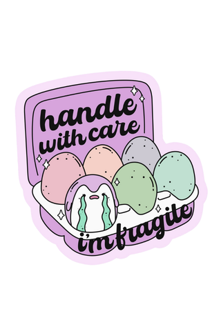 Penguin Handle With Care Sticker