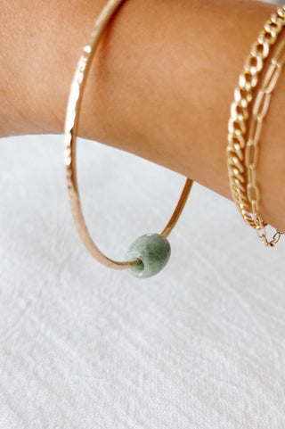 Jade Hammered Bangle