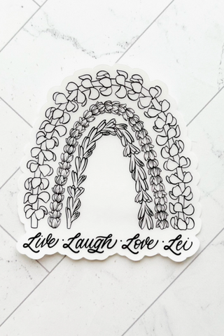 Lei-Bow Live Laugh Love Lei Stickers