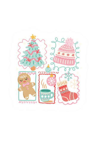 Christmas Pink Holiday Sticker