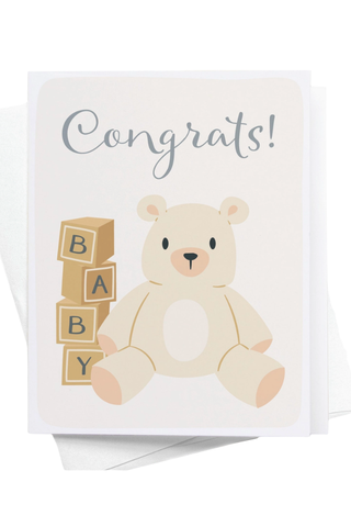 Congrats Teddy Bear Card