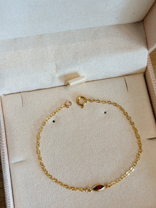CZ Marquise Garnet Bracelet