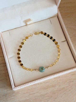 Mini Jade Donut & Bead Coin Bracelet