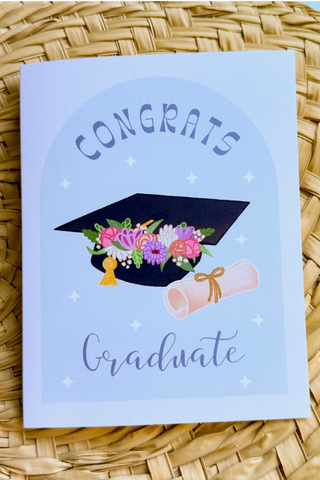 Congrats, Grad Floral Cap Card