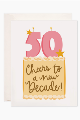 Fifty Cake Greeting Card