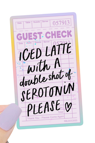 Iced Latte Serotonin Sticker