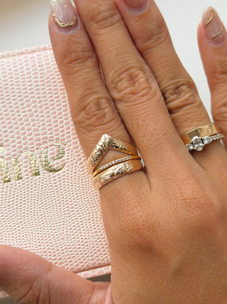Chevron Floral Ring