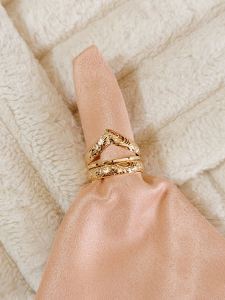Chevron Floral Ring