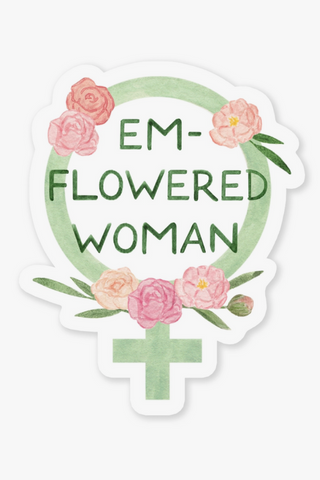 Em-Flowered Woman Feminist Plant Sticker